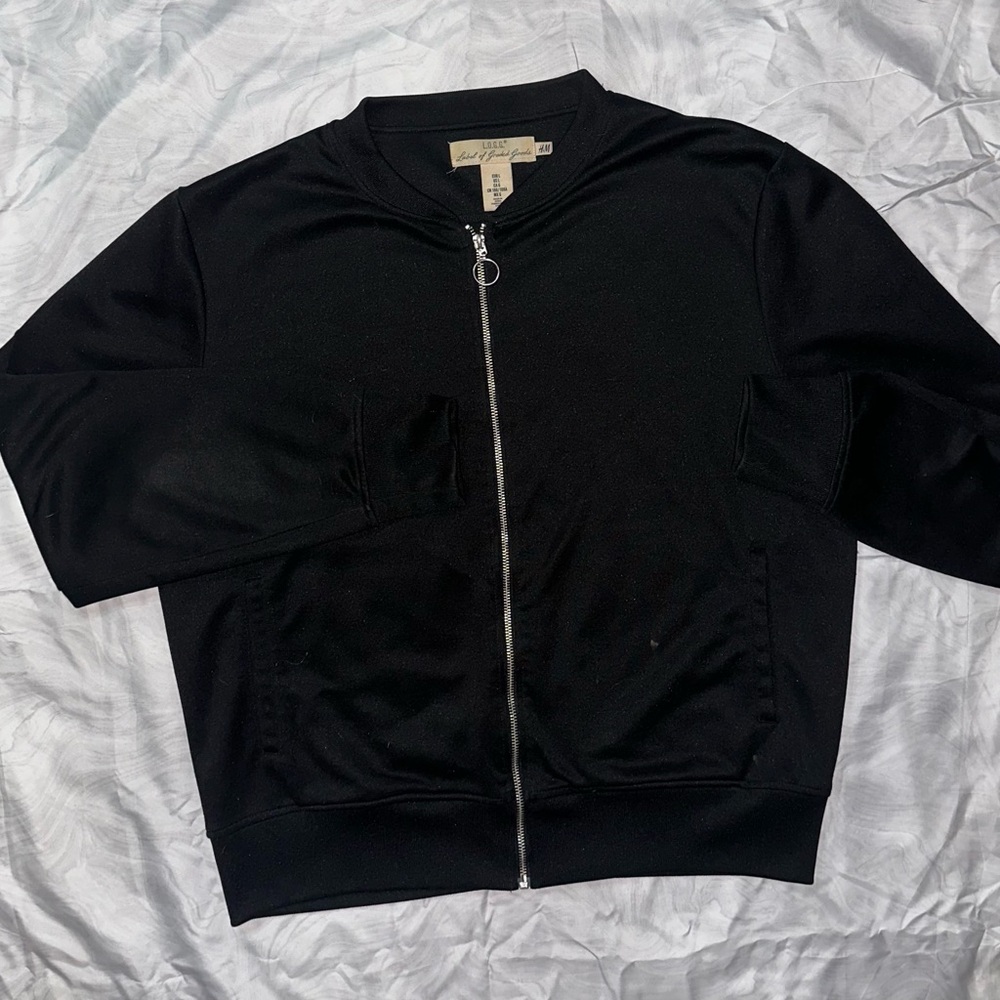 H&M Black L.O.G.G. Zip-Up Top
